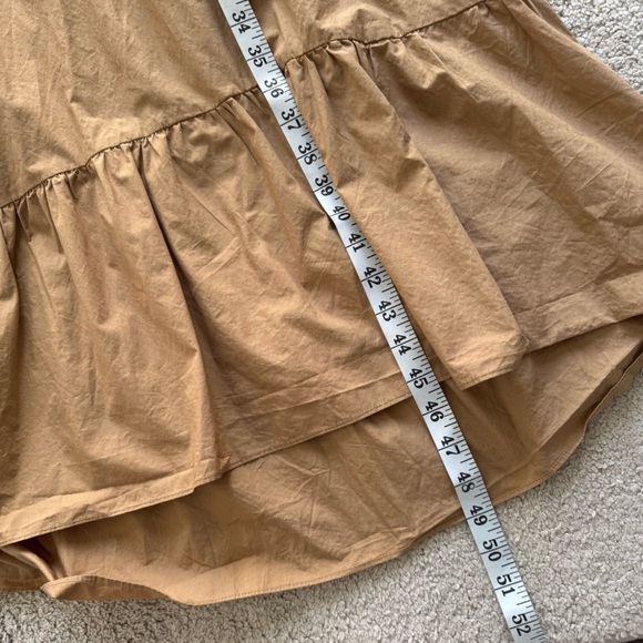 J.Crew midi dress brown camel Faux Wrap Cotton Poplin Dress belted Size 0 - Picture 8 of 12